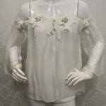 Bluzka Vionett White Silk Romantic